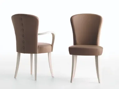 Olivia - Leather chair with armrests _ Martini Interiors